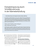 Energieeinsparung durch Schnellerwärmung in der Wärmebehandlung