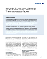 Instandhaltungskennzahlen für Thermoprozessanlagen