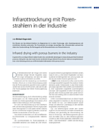 Infrarottrocknung mit Porenstrahlern in der Industrie