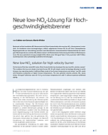 Neue low-NOx-Lösung für Hochgeschwindigkeitsbrenner