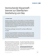 Vormischende Wasserstoffbrenner zur Oberflächenbearbeitung von Glas
