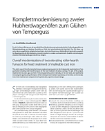 Komplettmodernisierung zweier Hubherdwagenöfen zum Glühen von Temperguss