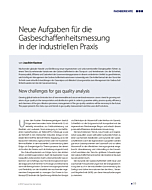 Neue Aufgaben für die Gasbeschaffenheitsmessung in der industriellen Praxis