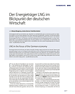 Der Energieträger LNG im Blickpunkt der deutschen Wirtschaft