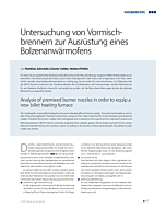Untersuchung von Vormischbrennern zur Ausrüstung eines Bolzenanwärmofens