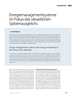Energiemanagementsysteme im Fokus des steuerlichen Spitzenausgleichs
