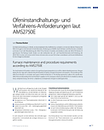 Ofeninstandhaltungs- und Verfahrens-Anforderungen laut AMS2750E