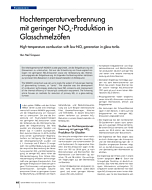 Hochtemperaturverbrennung mit geringer NOx-Produktion in Glasschmelzöfen
