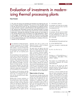 Evaluation of investments in modernizing thermal processing plants