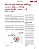 Vacuum heat treatment and high pressure gas quenching - aspects in distortion control