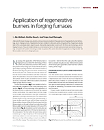 Application of regenerative burners in forging furnaces