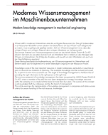 Modernes Wissensmanagement im Maschinenbauunternehmen
