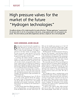 High pressure valves for the market of the future “Hydrogen technologies”