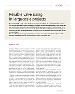 Reliable valve sizing in large-scale projects