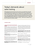 Today’s demands about valve testing