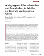 Auslegung von Sicherheitsventilen und Berstscheiben für Behälter zur Lagerung von kryogenen Gasen