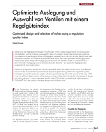 Optimierte Auslegung und Auswahl von Ventilen mit einem Regelgüteindex
