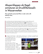 Absperrklappen als Regelarmaturen an Druckfilterkesseln in Wasserwerken