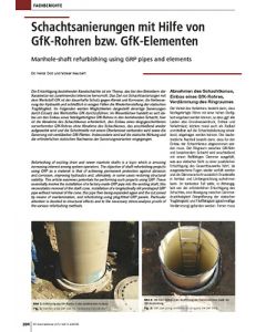 Schachtsanierungen mit Hilfe von GfK-Rohren bzw. GfK-Elementen