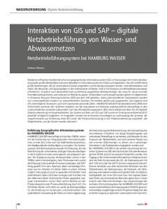 Interaktion von GIS und SAP – digitale Netzbetriebsführung von Wasser- und Abwassernetzen