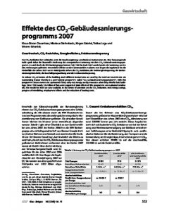 Effekte des CO2-Gebäudesanierungsprogramms 2007