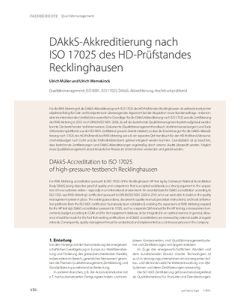 DAkkS-Akkreditierung nach ISO 17025 des HD-Prüfstandes Recklinghausen