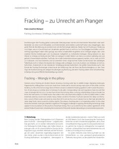 Fracking – zu Unrecht am Pranger