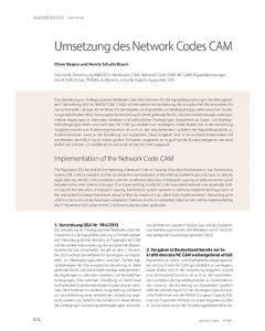 Umsetzung des Network Codes CAM