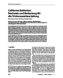 Coliforme Bakterien: Nachweis und Bedeutung für die Trinkwasserbeurteilung