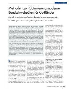 Methoden zur Optimierung moderner Bandschwebeöfen für Cu-Bänder
