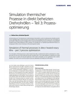 Simulation thermischer Prozesse in direkt beheizten Drehrohröfen – Teil 3: Prozessoptimierung