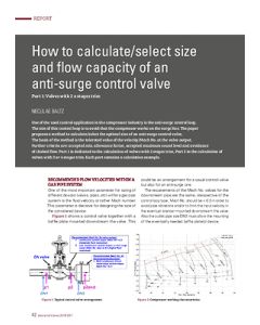 How to calculate/select size and flow capacity of an anti-surge control valve