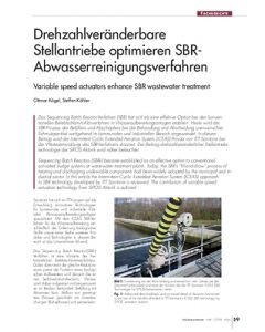 Drehzahlveränderbare Stellantriebe optimieren SBR-Abwasserreinigungsverfahren