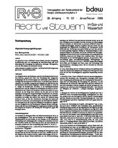 R + S - Recht und Steuern im Gas- und Wasserfach - Ausgabe 01-02 2008