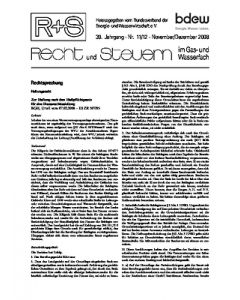 R + S - Recht und Steuern im Gas- und Wasserfach - Ausgabe 11-12 2008