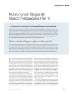 Nutzung von Biogas im Glasschmelzprozess (Teil 1)