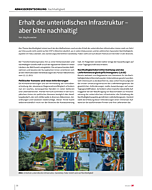 Erhalt der unterirdischen Infrastruktur – aber bitte nachhaltig!