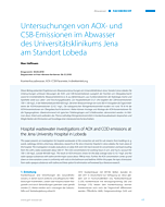 Untersuchungen von AOX- und CSB-Emissionen im Abwasser des Universitätsklinikums Jena am Standort Lobeda