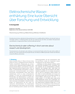 Elektrochemische Wasserenthärtung: Eine kurze Übersicht über Forschung und Entwicklung