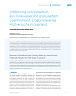Entfernung von Vanadium aus Trinkwasser mit granuliertem Eisenhydroxid: Ergebnisse eines Pilotversuchs im Saarland
