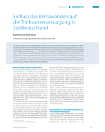 Einfluss des Klimawandels auf die Trinkwasserversorgung in Süddeutschland