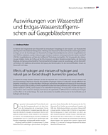 Auswirkungen von Wasserstoff und Erdgas-Wasserstoffgemischen auf Gasgebläsebrenner