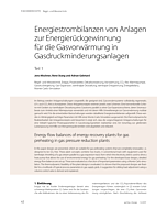 Energiestrombilanzen von Anlagen zur Energierückgewinnung für die Gasvorwärmung in Gasdruckminderungsanlagen – Teil 1