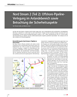 Nord Stream 2 (Teil 2): Offshore-Pipeline-Verlegung im Anlandebereich sowie Betrachtung der Sicherheitsaspekte