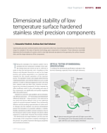 Dimensional stability of low temperature surface hardened stainless steel precision components