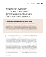 Influence of hydrogen on the reaction zone of flameless combustion with OH*-chemiluminescence