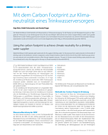 Mit dem Carbon Footprint zur Klimaneutralität eines Trinkwasserversorgers