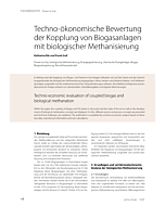 Techno-ökonomische Bewertung der Kopplung von Biogasanlagen mit biologischer Methanisierung