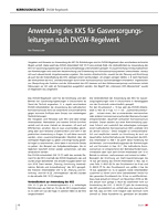 Anwendung des KKS für Gasversorgungsleitungen nach DVGW-Regelwerk