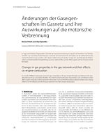 Änderungen der Gaseigenschaften im Gasnetz und ihre Auswirkungen auf die motorische Verbrennung